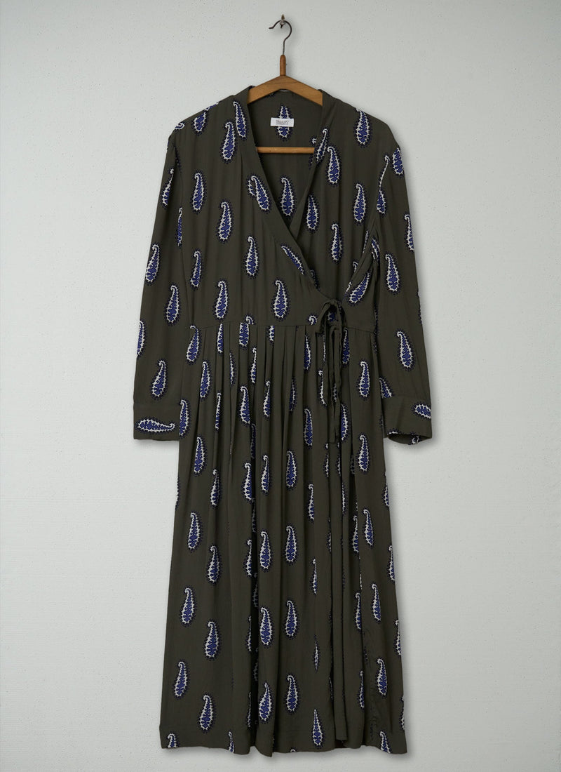 Reworn Paisley Print Wrap Dress Size 18 (1518) | Multi