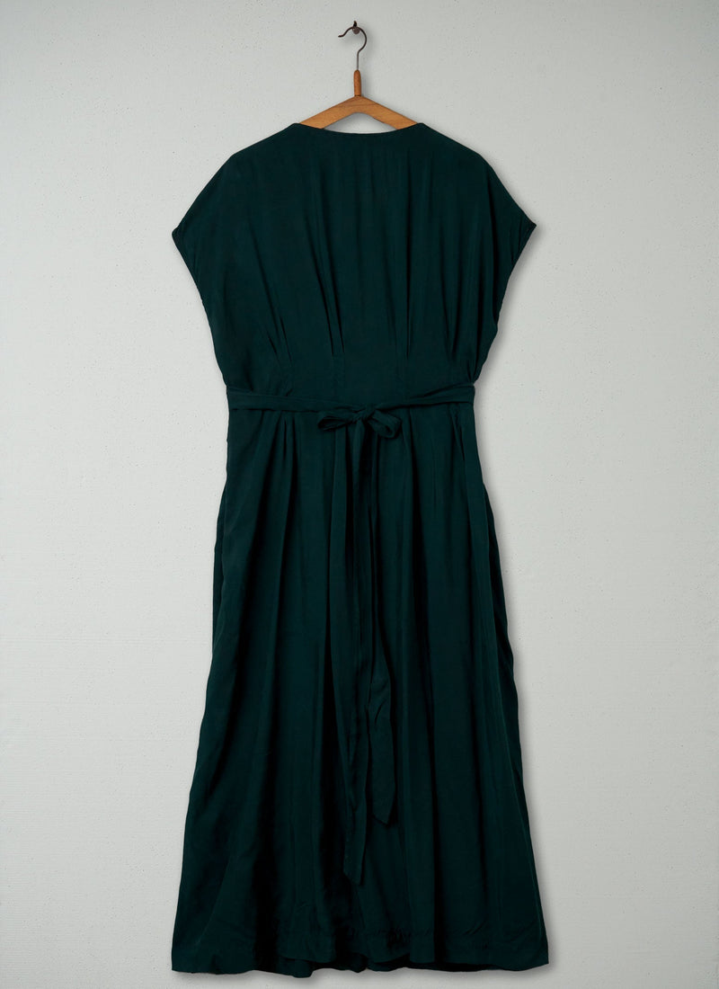 Reworn Tie Waist Dress Size 18 (426) | Green