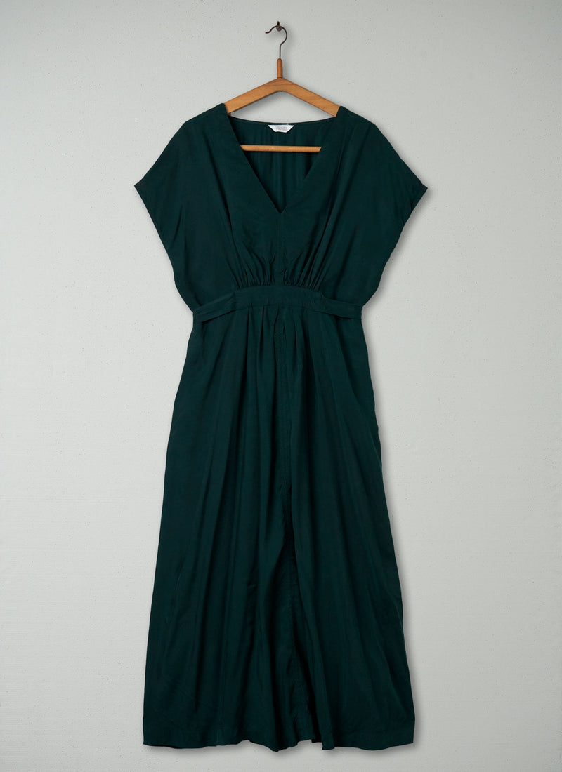 Reworn Tie Waist Dress Size 18 (426) | Green