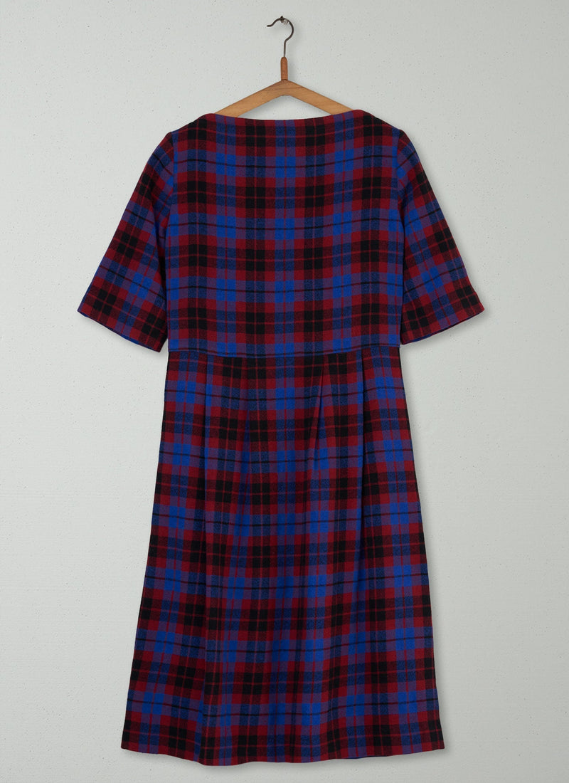 Reworn Check Wool Dress Size 8 (531) | Multi