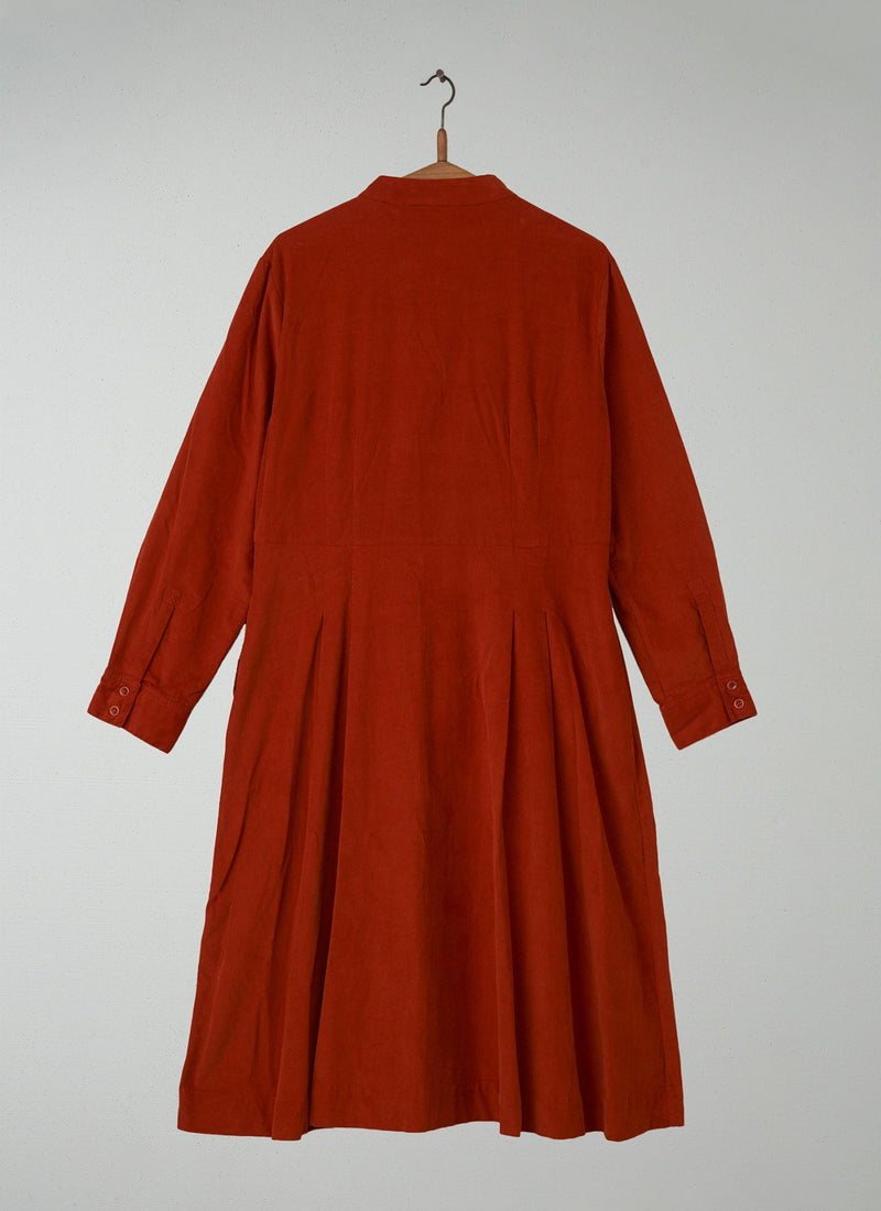 Reworn Needlecord Shirt Dress Size 14 (097) | Persimmon