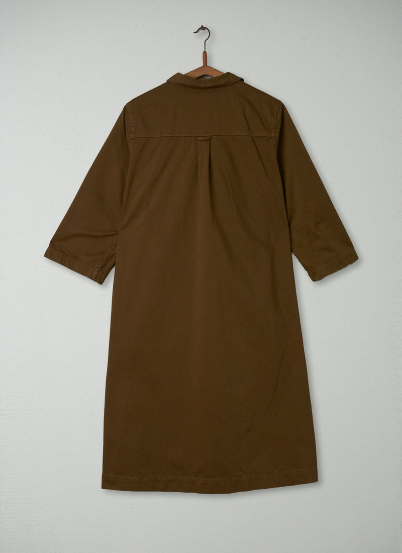 Reworn Cotton Sateen Shirt Dress Size 16 (296) | Dull Gold