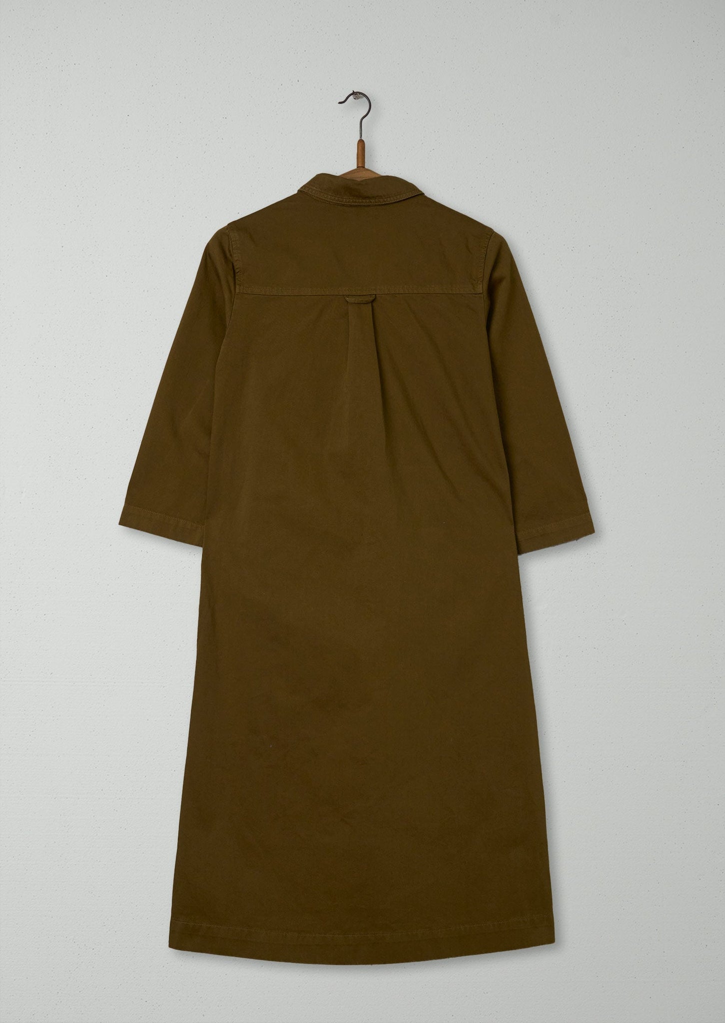 Reworn Cotton Sateen Shirt Dress Size 6 (1074) | Dull Gold