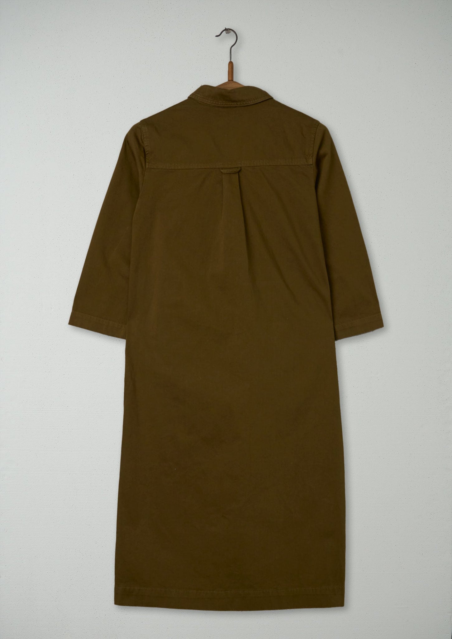 Reworn Cotton Sateen Shirt Dress Size 6 (824) | Dull Gold
