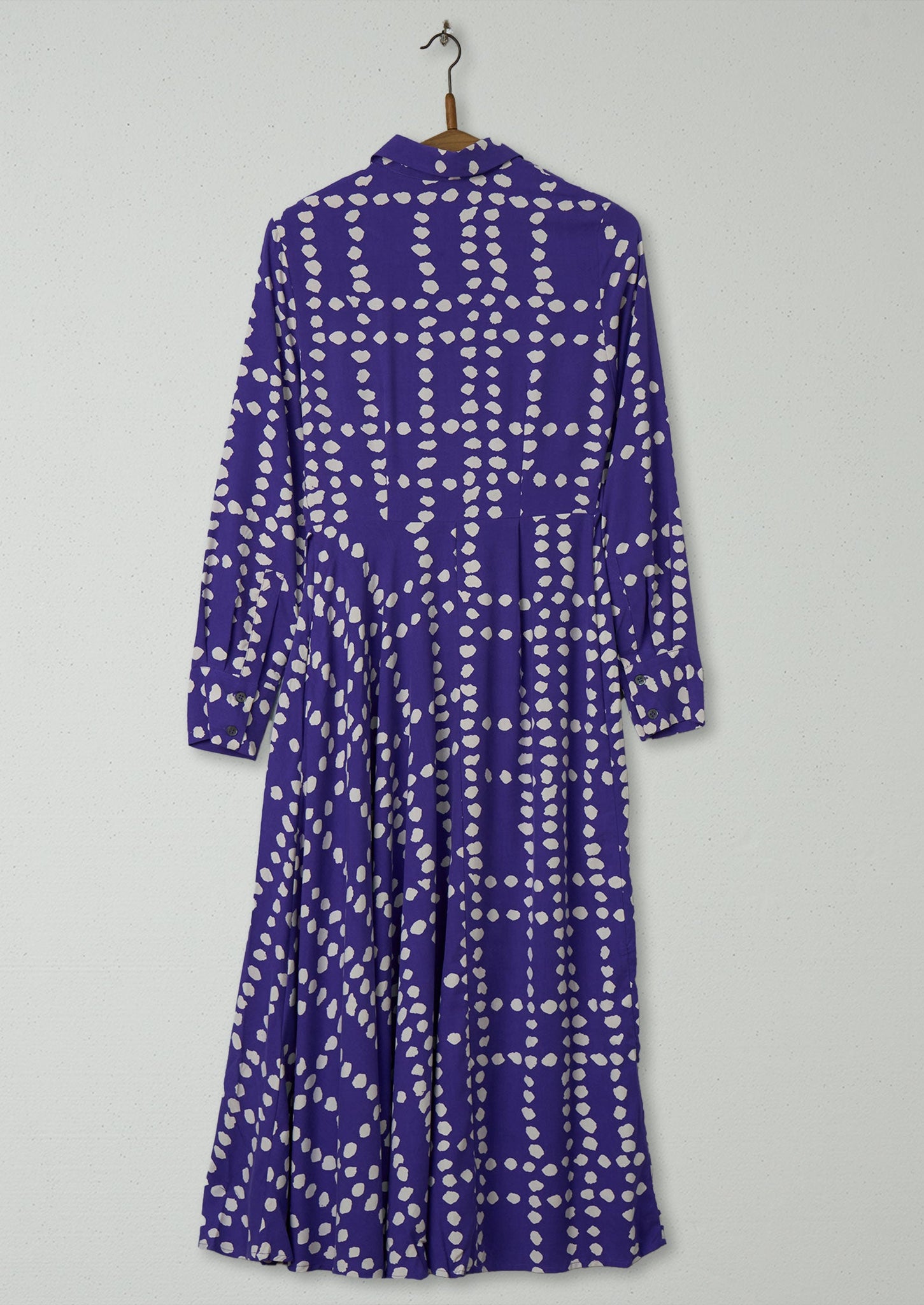 Reworn Spot Silk Dress Size 6 (681) | Violet