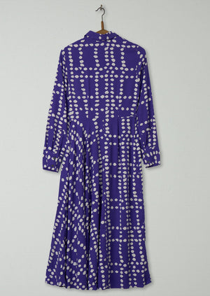 Reworn Spot Silk Dress Size 6 (681) | Violet