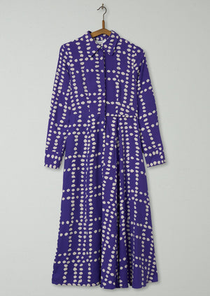 Reworn Spot Silk Dress Size 6 (681) | Violet