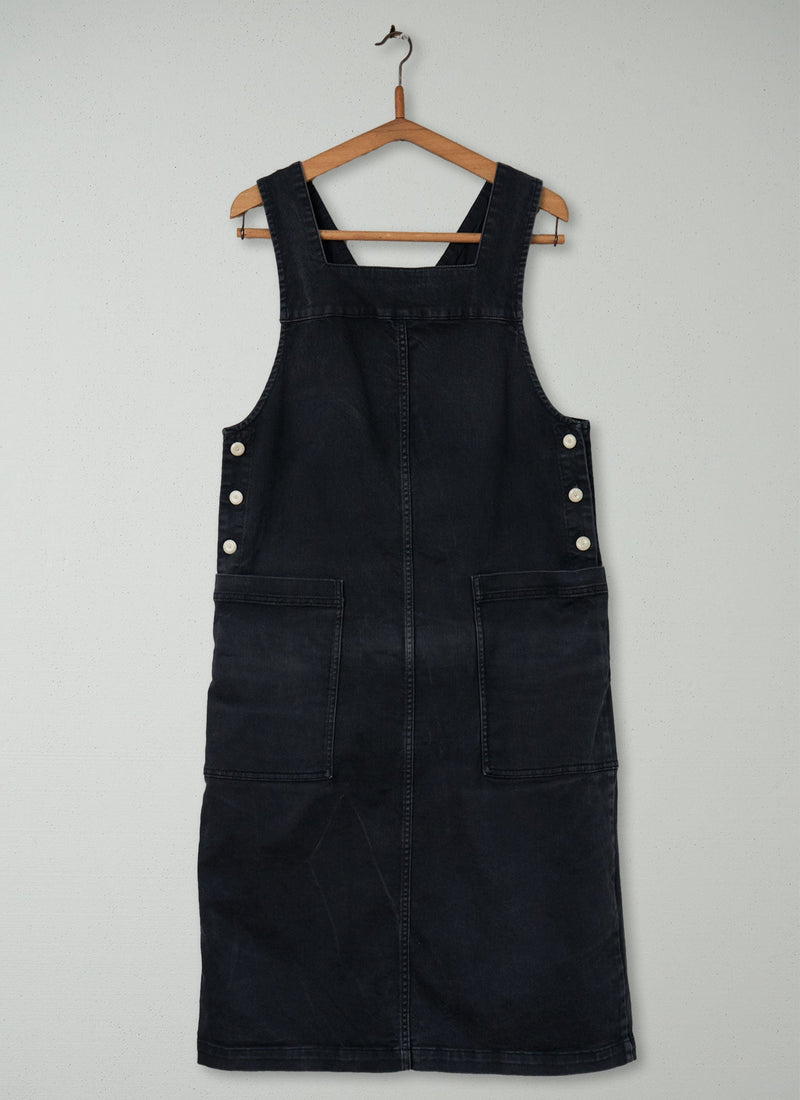 Reworn Pinafore Dress Size 8 (1305) | Black