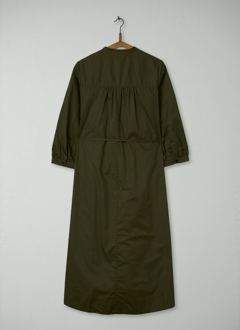Reworn Cotton Sateen Dress Size 10 (1326) | Olive