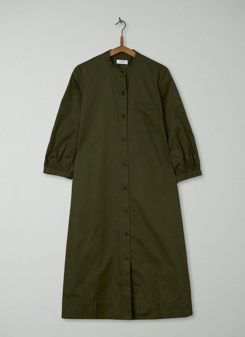 Reworn Cotton Sateen Dress Size 10 (1326) | Olive