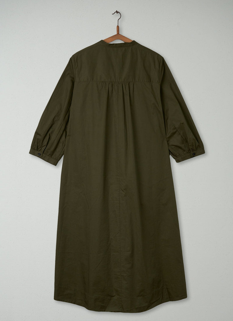 Reworn Cotton Sateen Dress Size 14 (331) | Olive