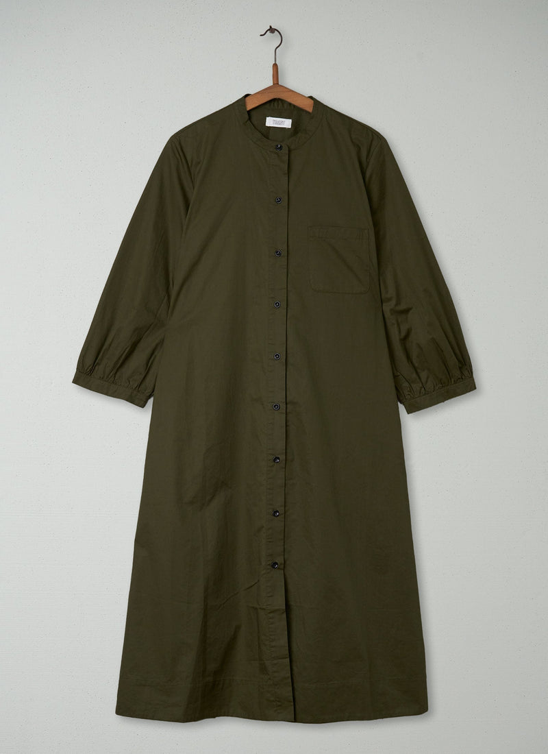 Reworn Cotton Sateen Dress Size 14 (331) | Olive