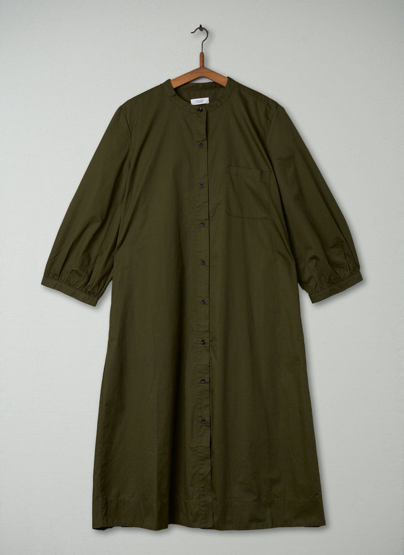 Reworn Cotton Sateen Dress Size 18 (418) | Olive