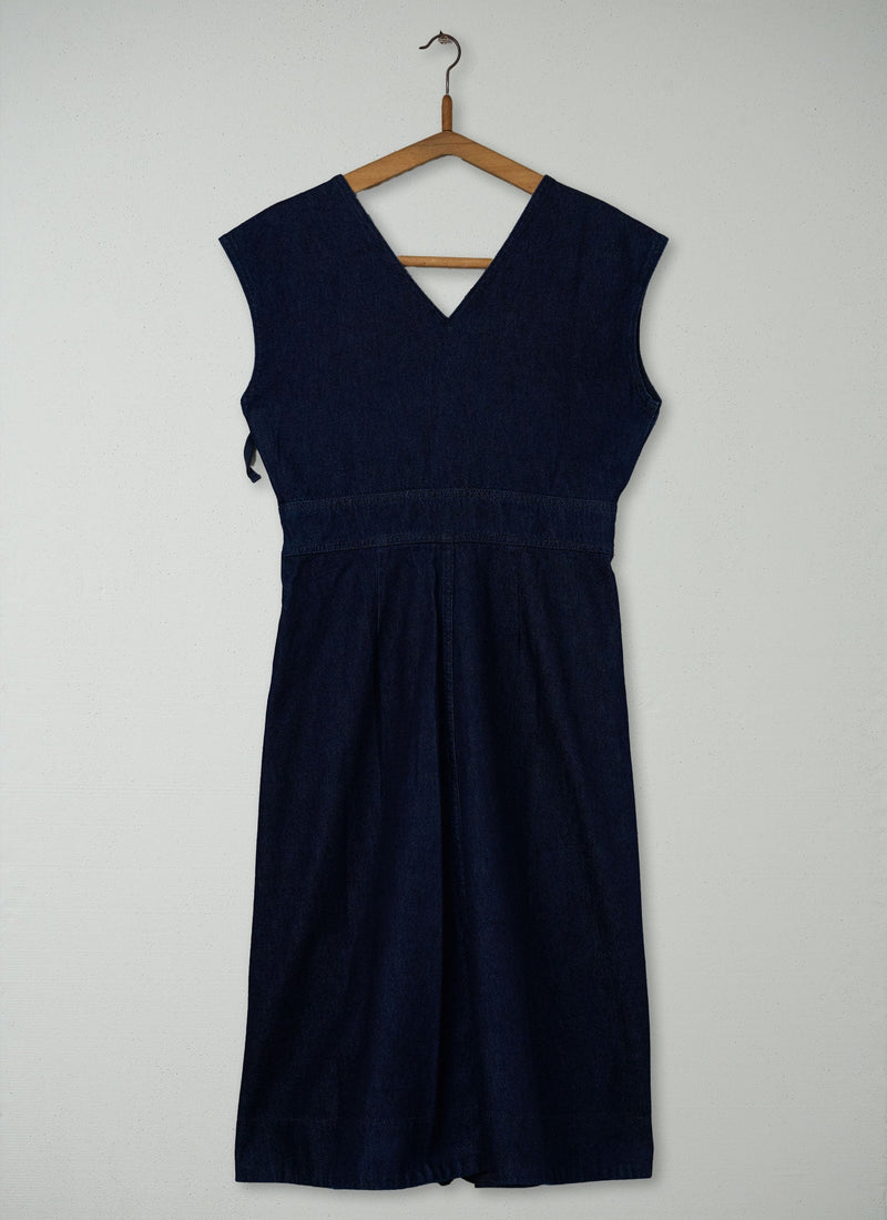 Reworn V Neck Dress Size 8 (1421) | Indigo