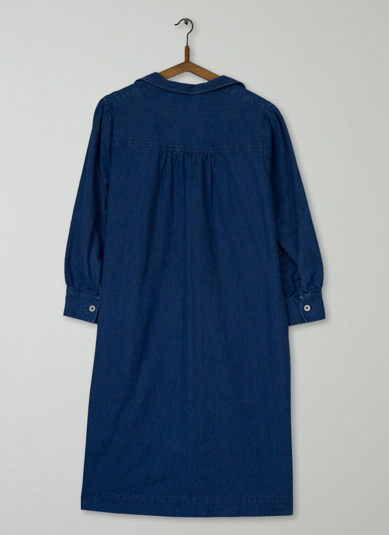 Reworn Cotton Smock Dress Size 14 (1523) | Royal Blue