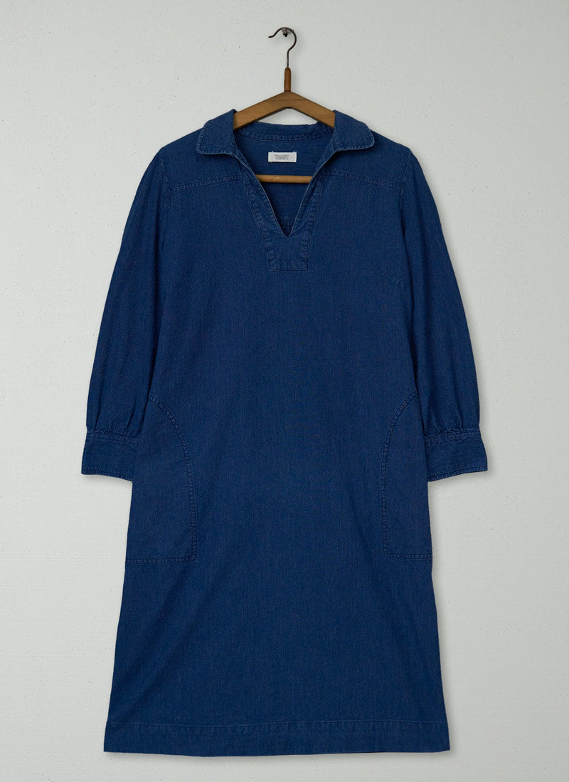 Reworn Cotton Smock Dress Size 14 (1523) | Royal Blue
