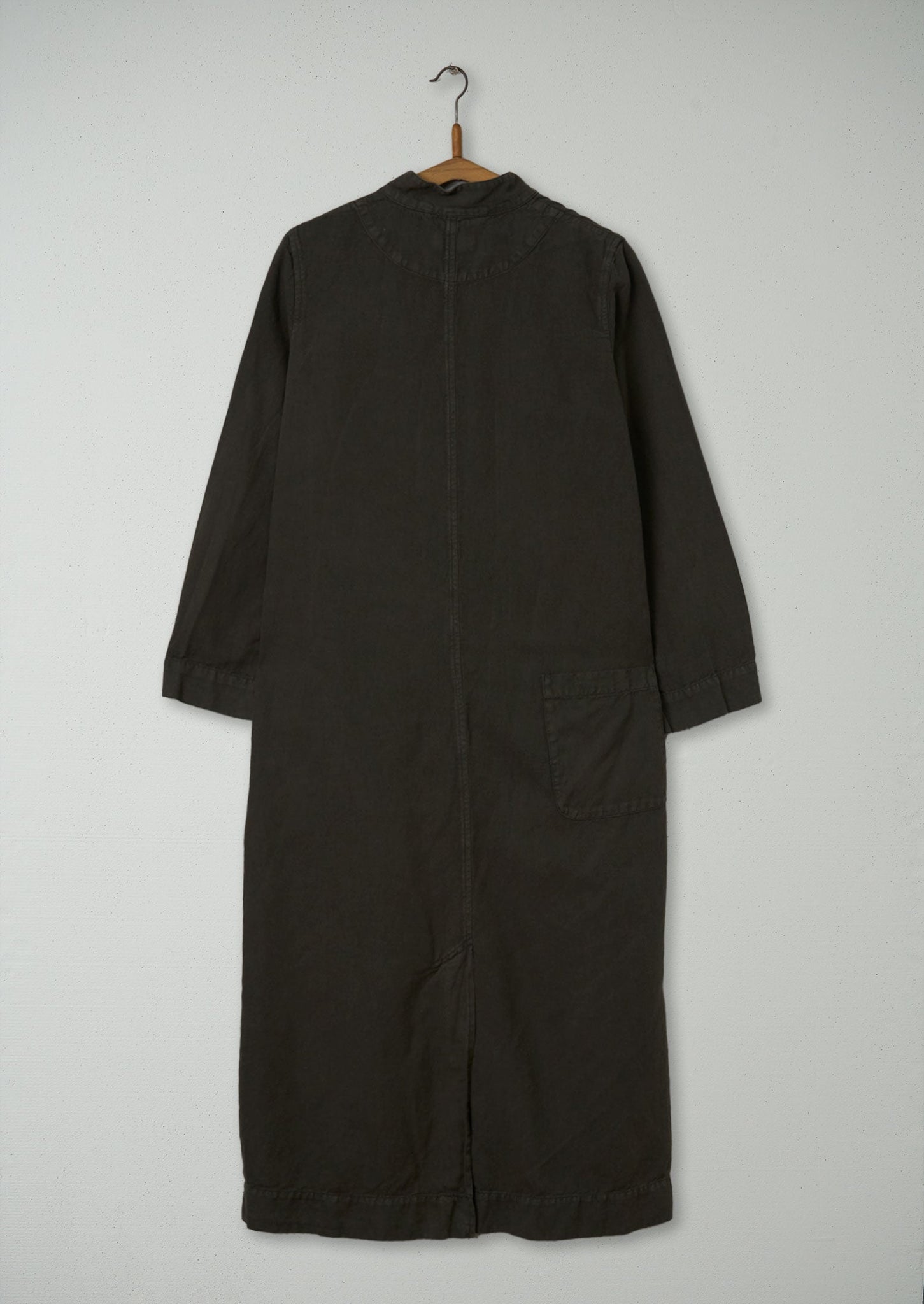 Reworn Cotton Linen Coat Dress Size 10 (834) | Ash Green