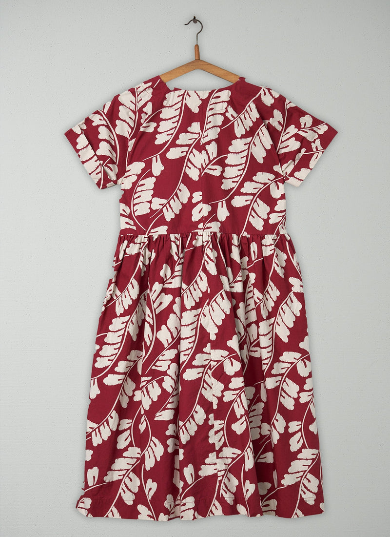 Reworn Leaf Print Dress Size 12 (395) | Cherry