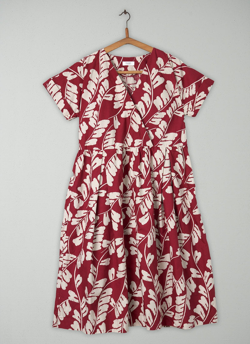 Reworn Leaf Print Dress Size 12 (395) | Cherry