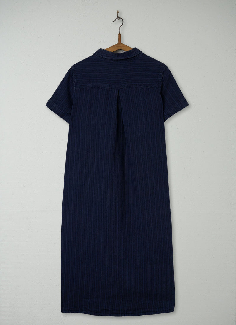 Reworn Linen Swingy Dress Size 12 (1577) | Indigo