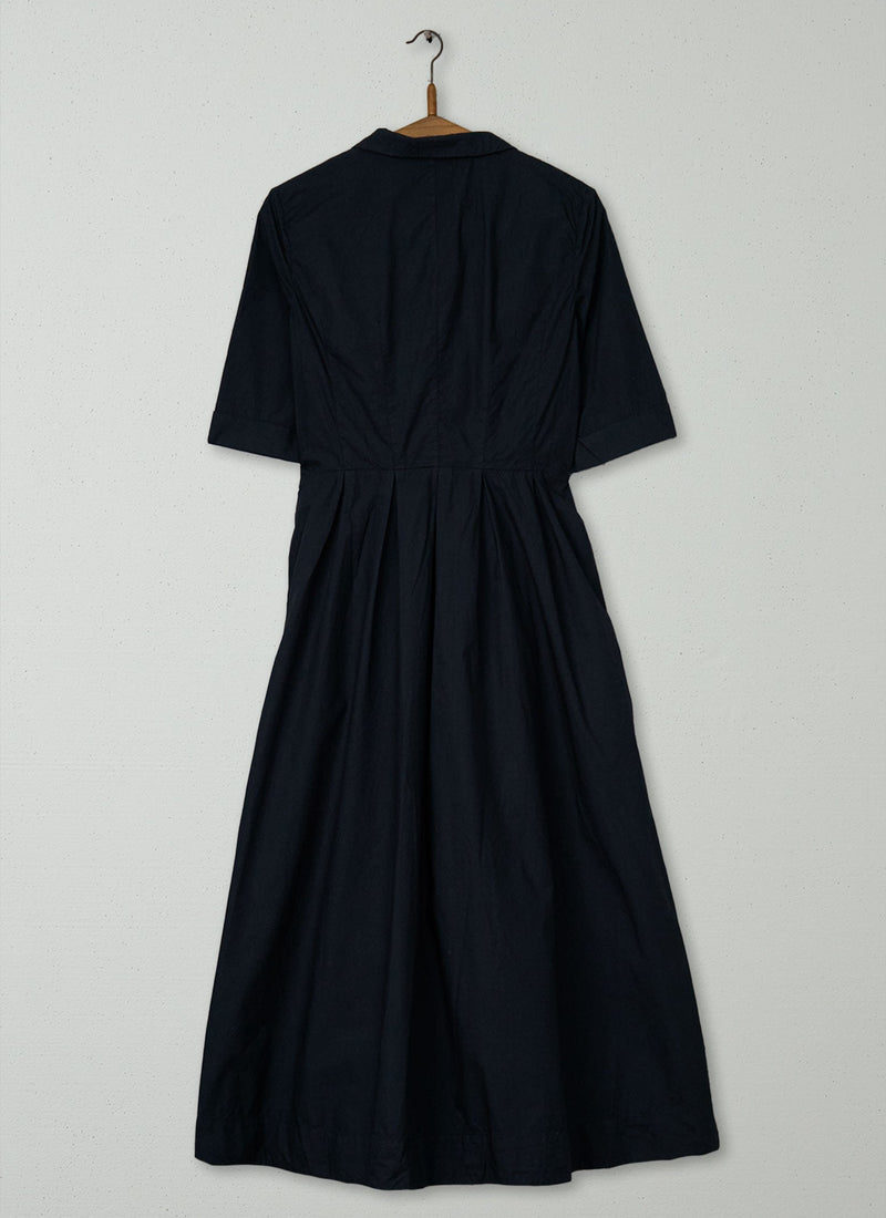 Reworn Poplin Wrap Front Dress Size 8 (1476) | Slate