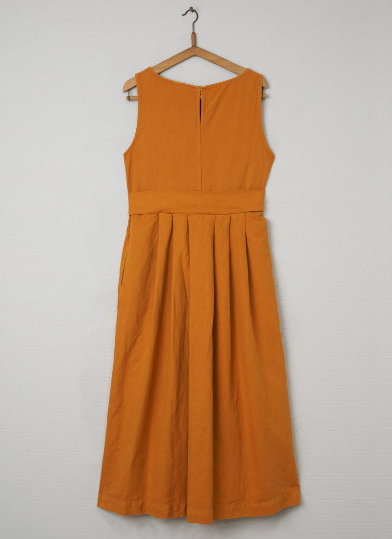 Reworn Cotton Linen Sleeveless Dress Size 12 (068) | Spice