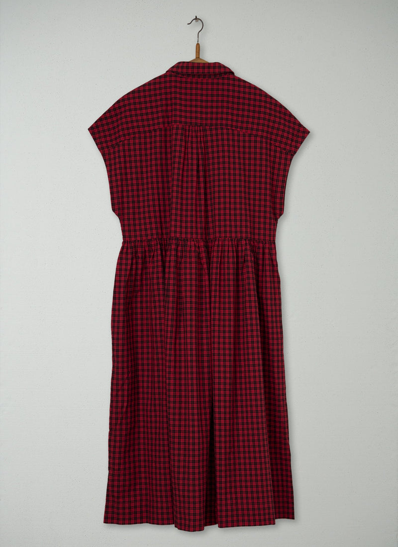 Reworn Check Cotton Shirt Dress Size 16 (1178) | Red/Black