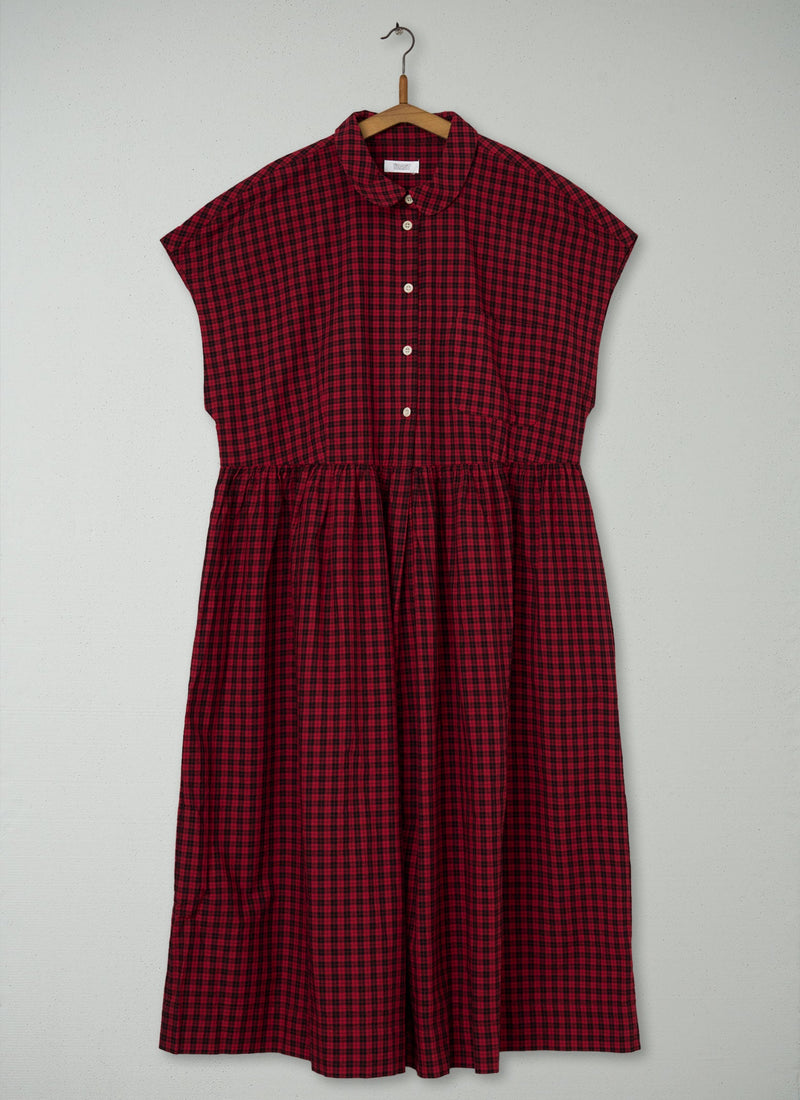 Reworn Check Cotton Shirt Dress Size 16 (1178) | Red/Black