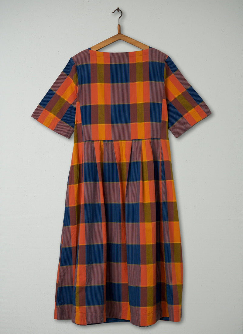 Reworn Check Cotton Dress Size 14 (410) | Multi