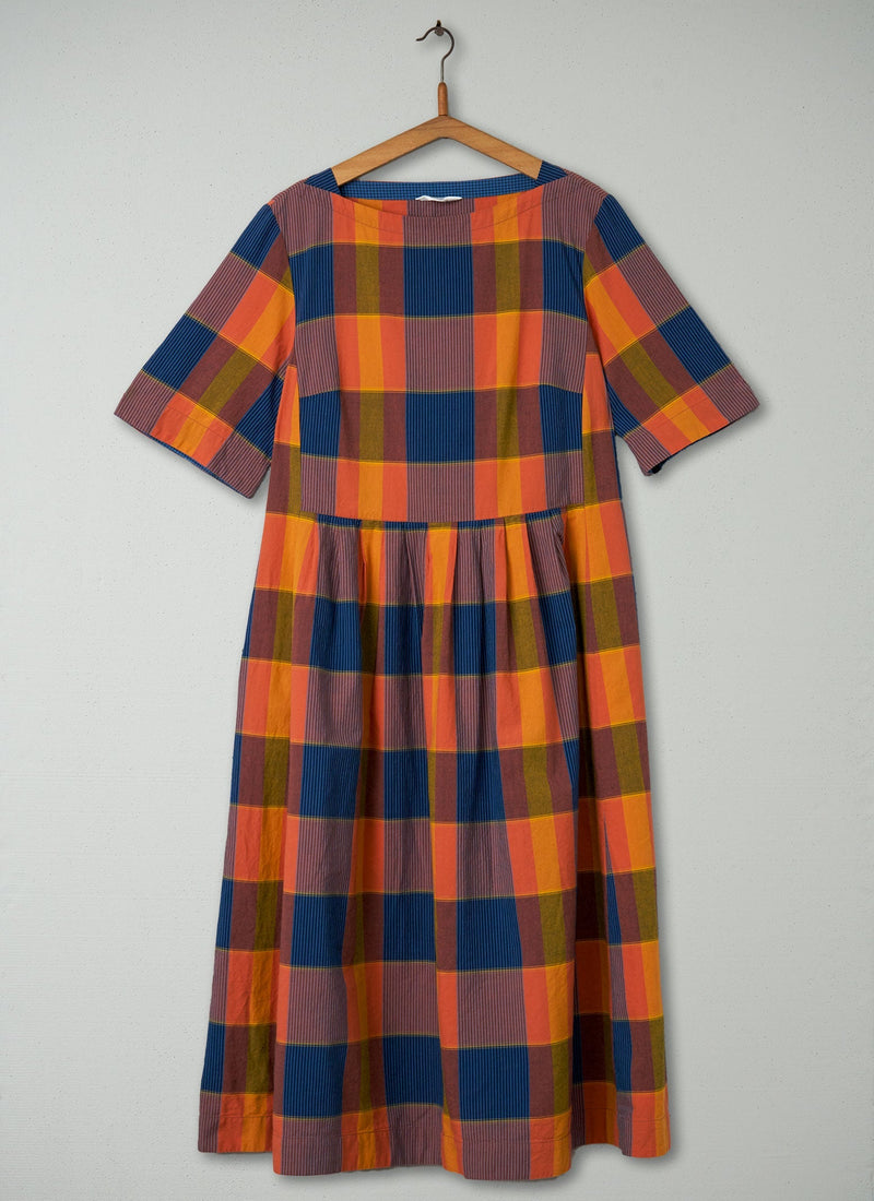Reworn Check Cotton Dress Size 14 (410) | Multi