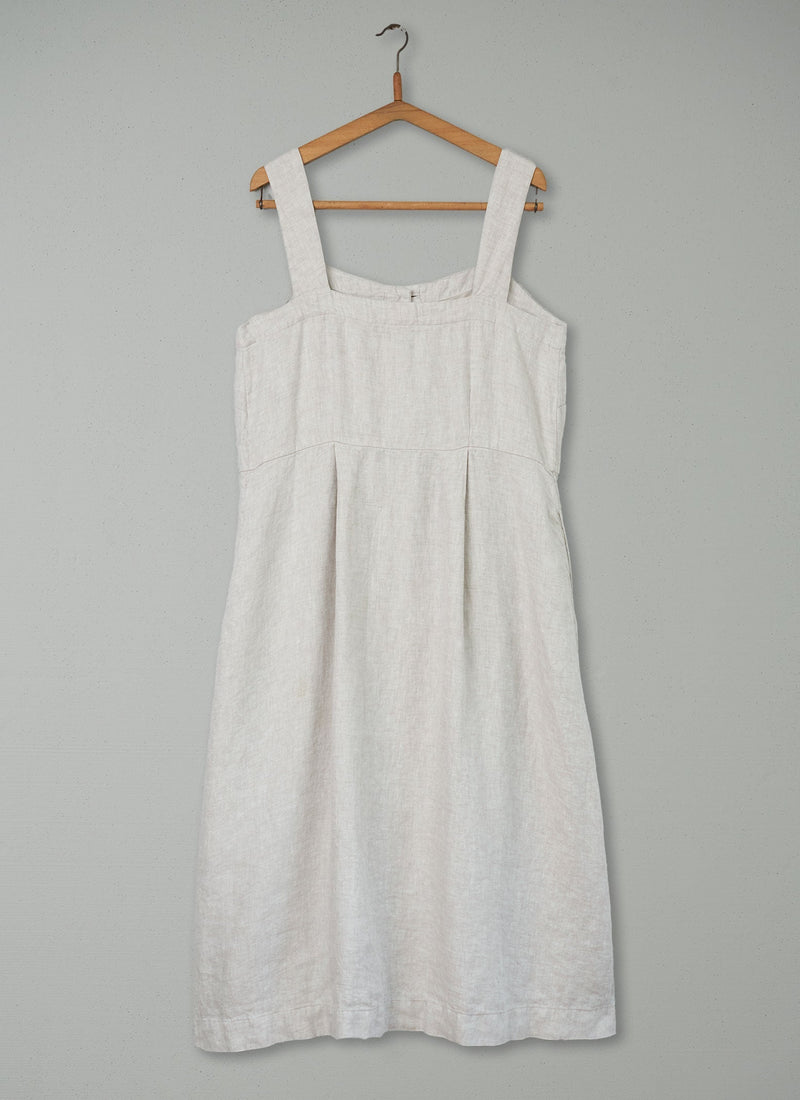 Reworn Linen Sun Dress Size 14 (499) | Natural