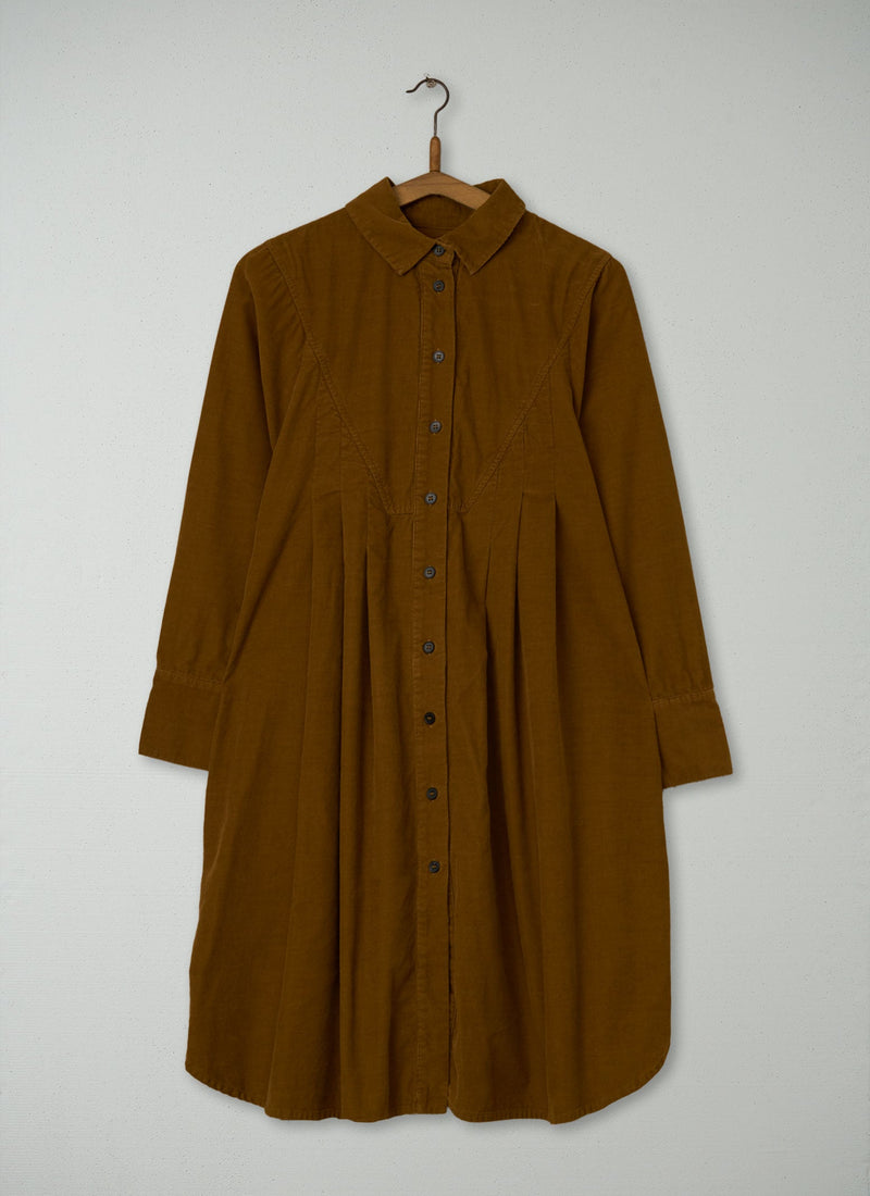 Reworn Needlecord Swingy Shirt Dress Size 14 (1265) | Golden Syrup