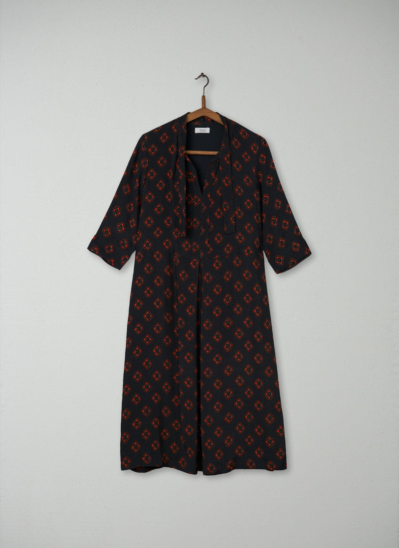 Reworn Foulard Print Dress Size 10 (119) | Multi