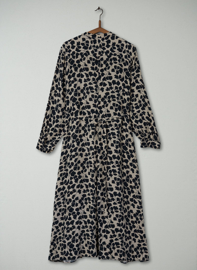 Reworn Trailing Leaf Pintuck Dress Size 12 (440) | Multi