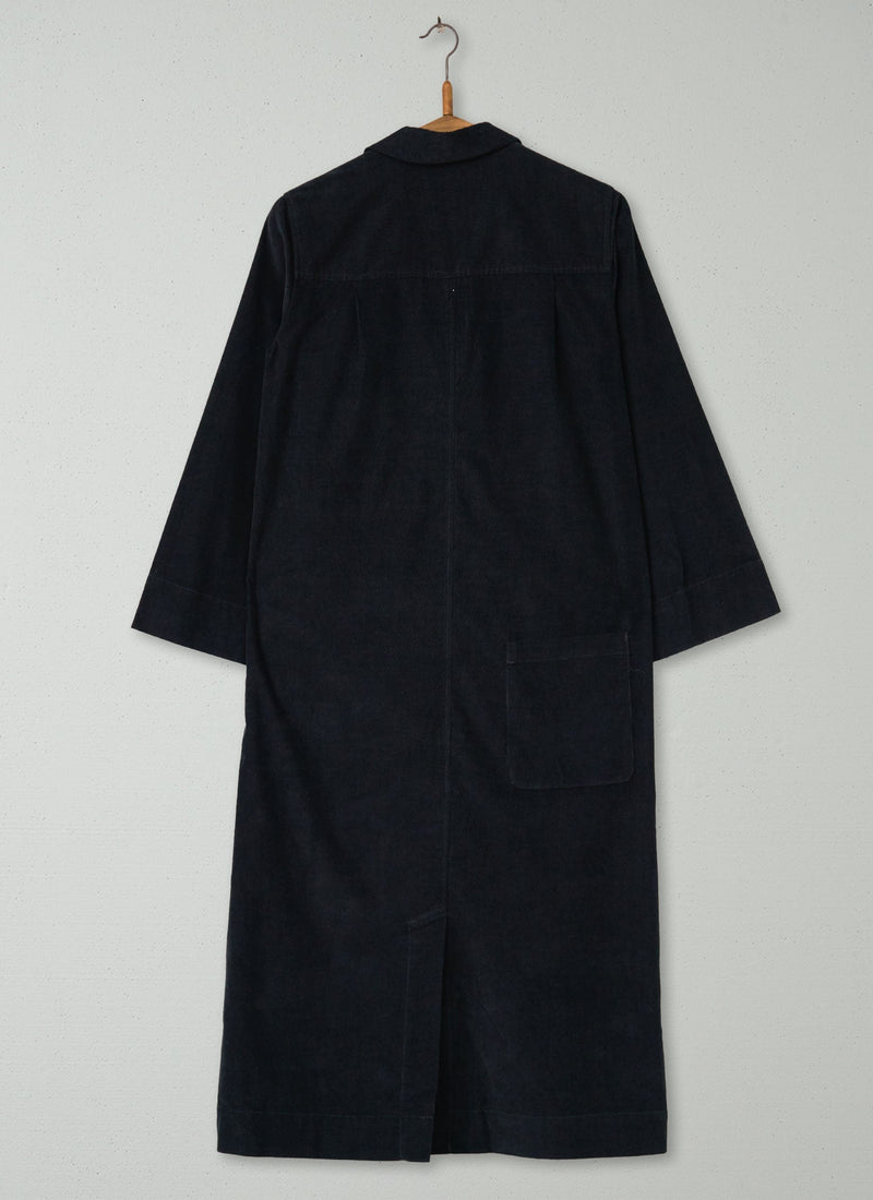 Reworn Needlecord Shirt Dress Size 14 (2124) | Brown Slate