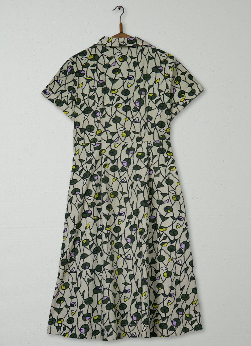 Reworn Vine Print Dress Size 10 (1521) | Multi