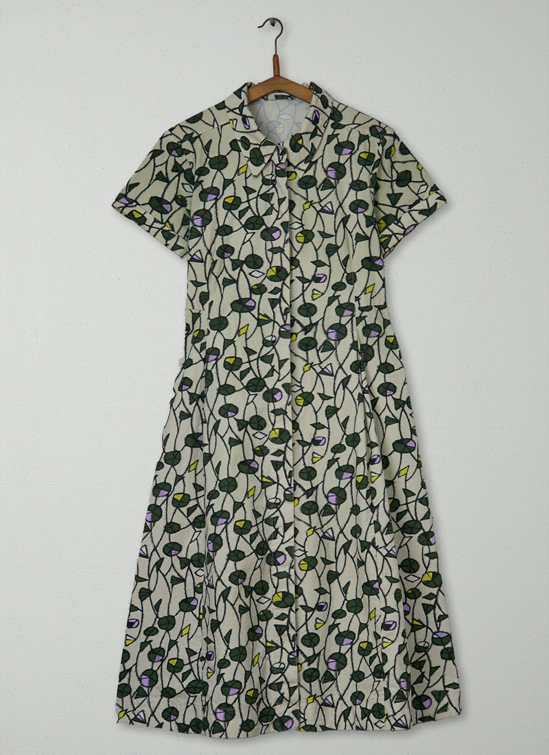 Reworn Vine Print Dress Size 10 (1521) | Multi