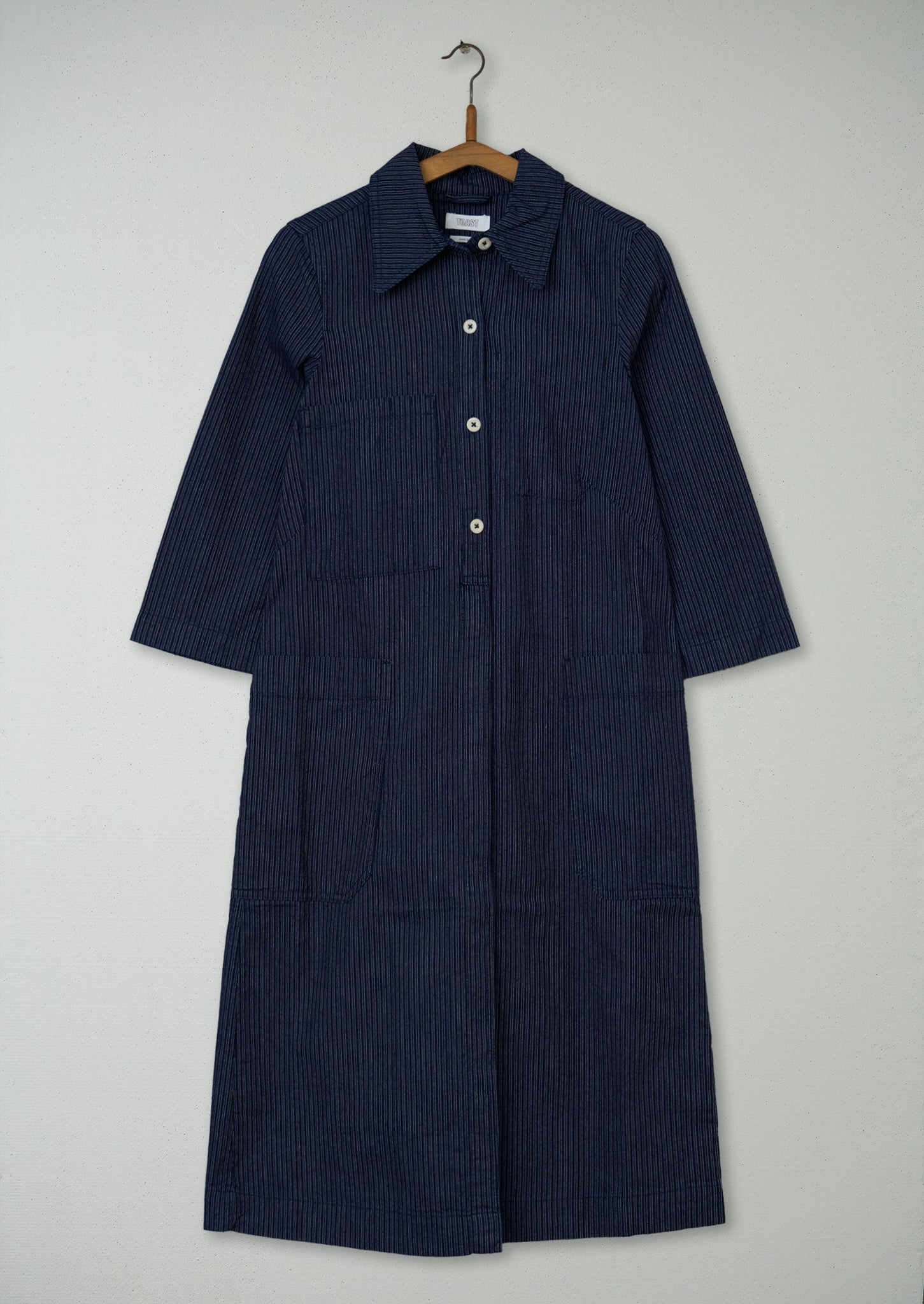 Reworn Fine Stripe Cotton Shirt Dress Size 6 (1083) | Multi