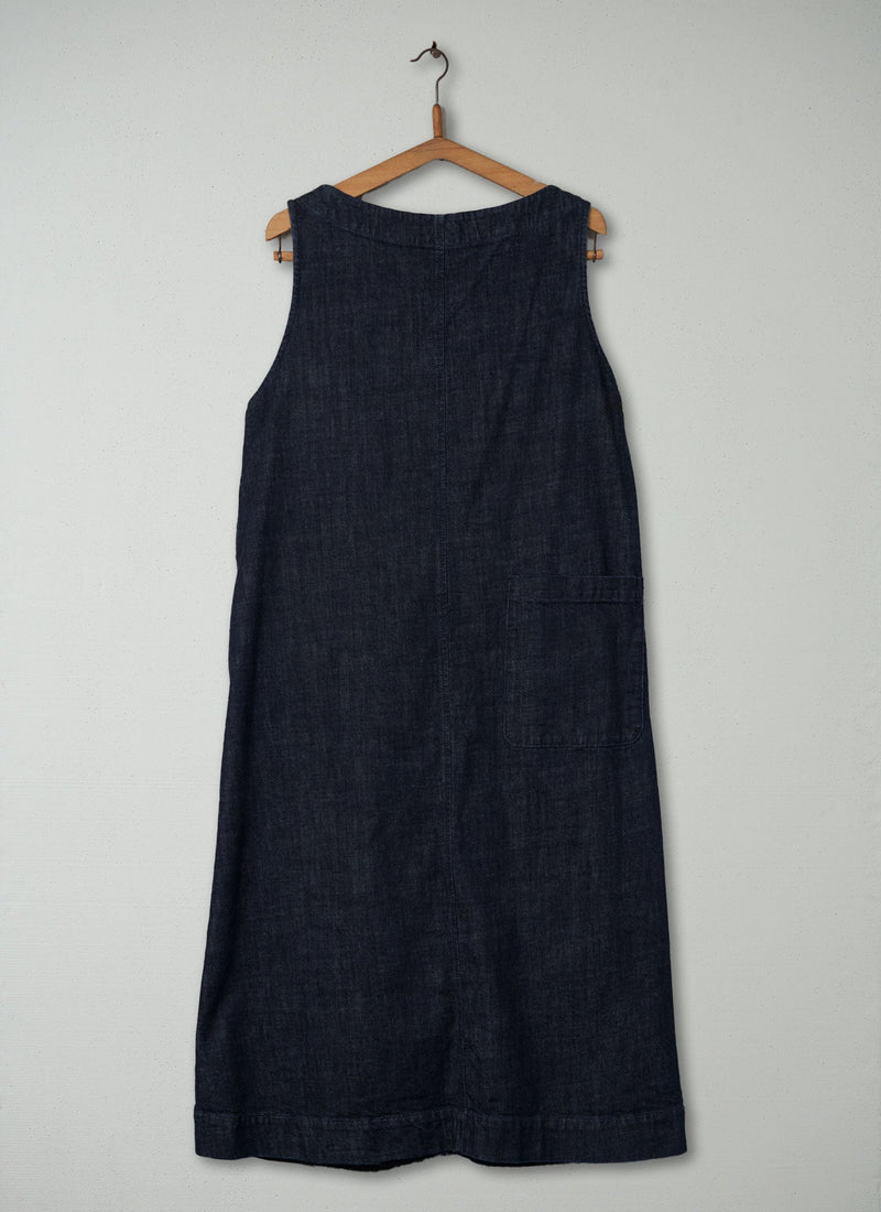 Reworn Pinafore Wrap Dress Size 14 (390) | Indigo