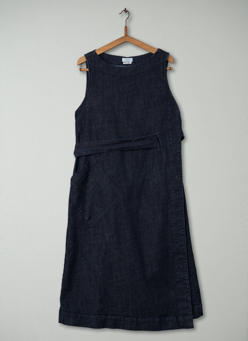 Reworn Pinafore Wrap Dress Size 14 (390) | Indigo