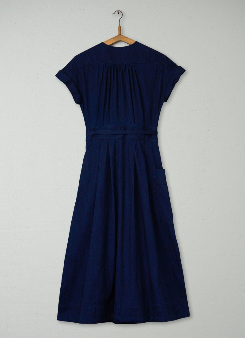 Reworn Indigo Twill Dress Size 6 (1432) | Indigo