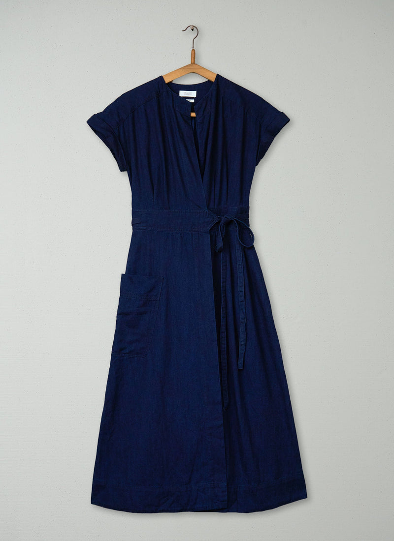 Reworn Indigo Twill Dress Size 6 (1432) | Indigo