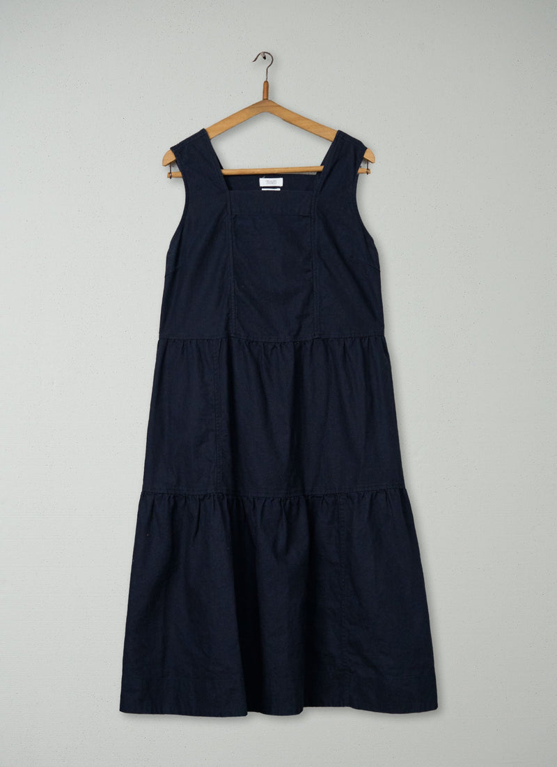 Reworn Hemp Cotton Canvas Dress Size 18 (1961) | Slate