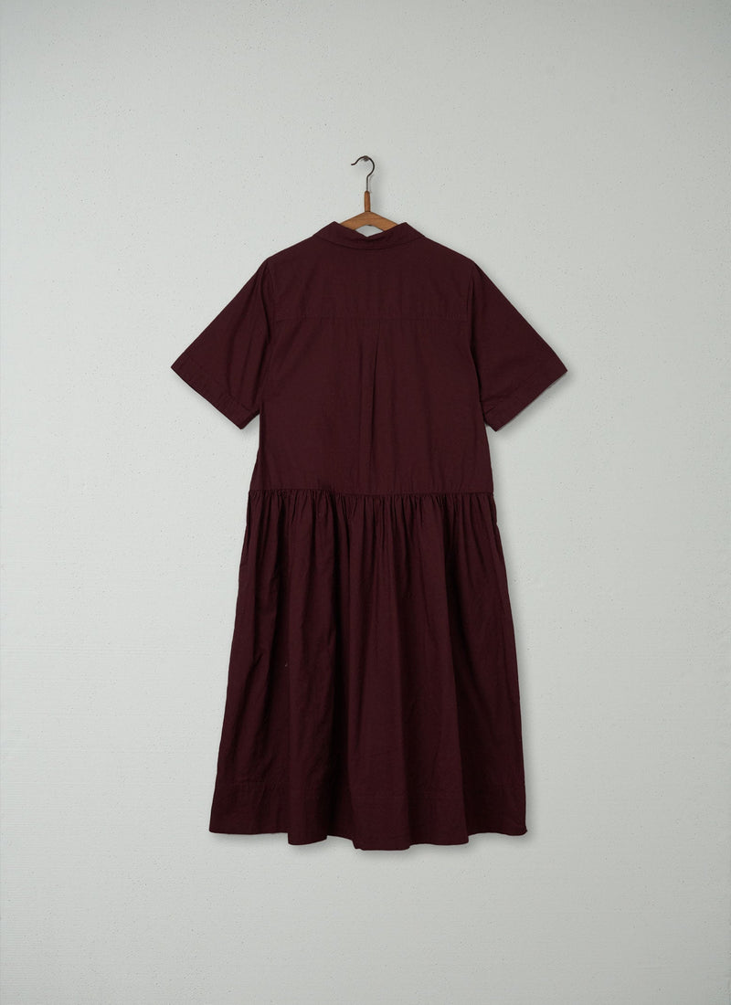 Reworn Cotton Shirt Dress Size 10 (226) | Damson