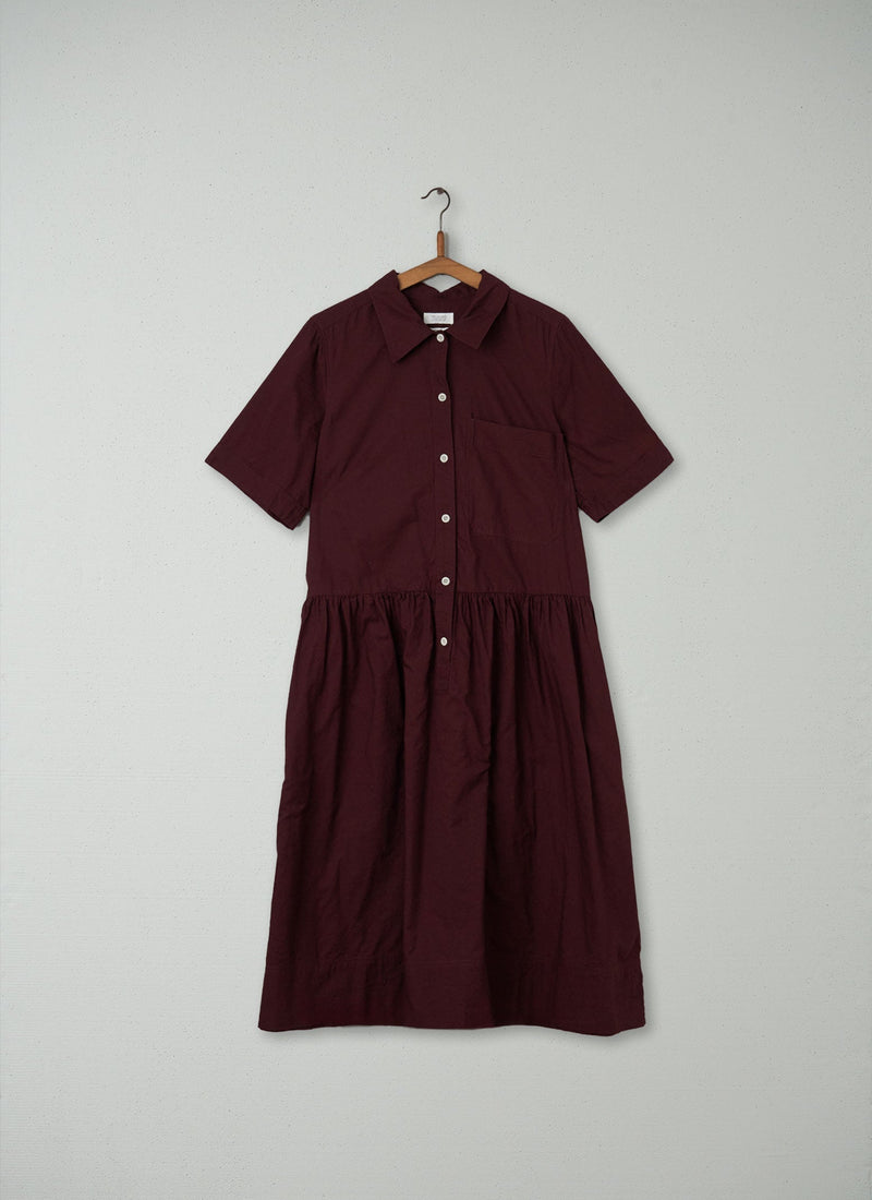 Reworn Cotton Shirt Dress Size 10 (226) | Damson