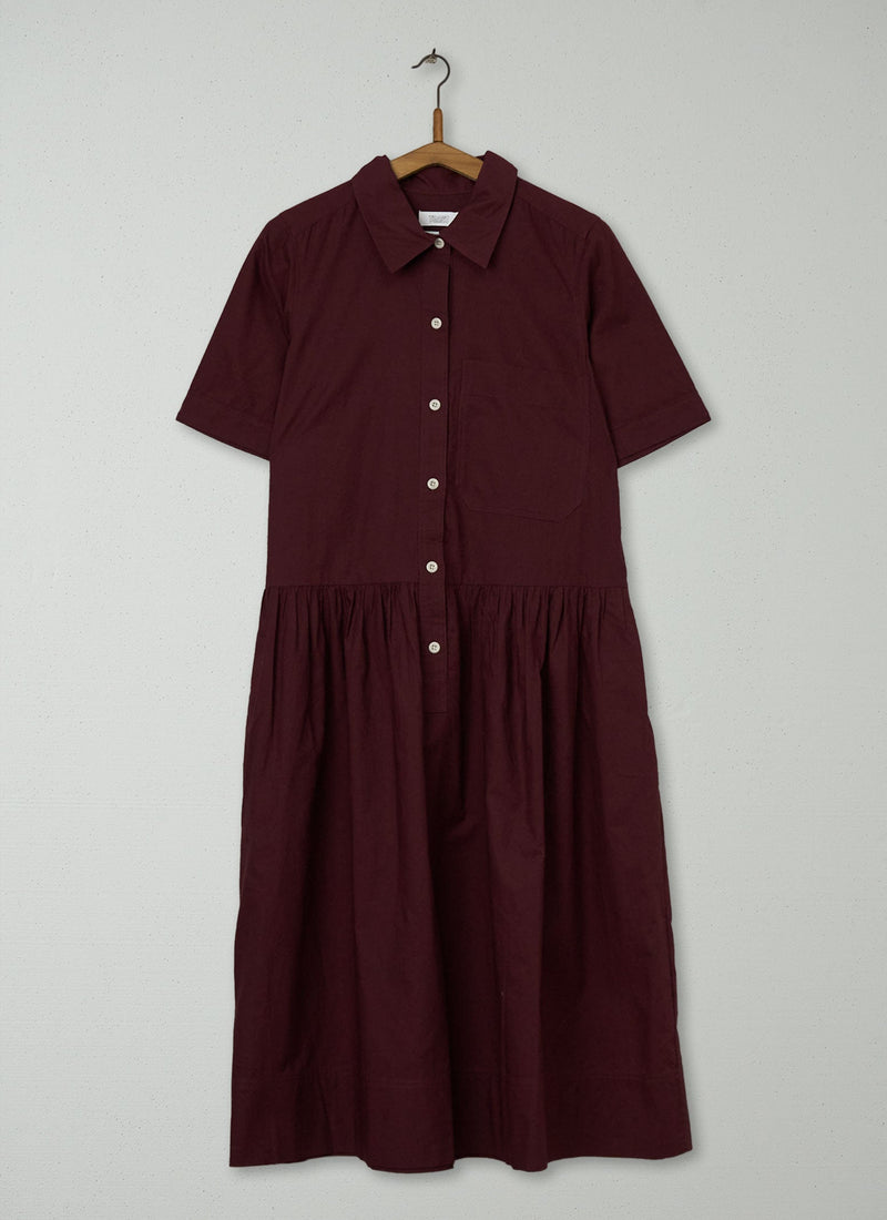 Reworn Cotton Shirt Dress Size 16 (1270) | Damson