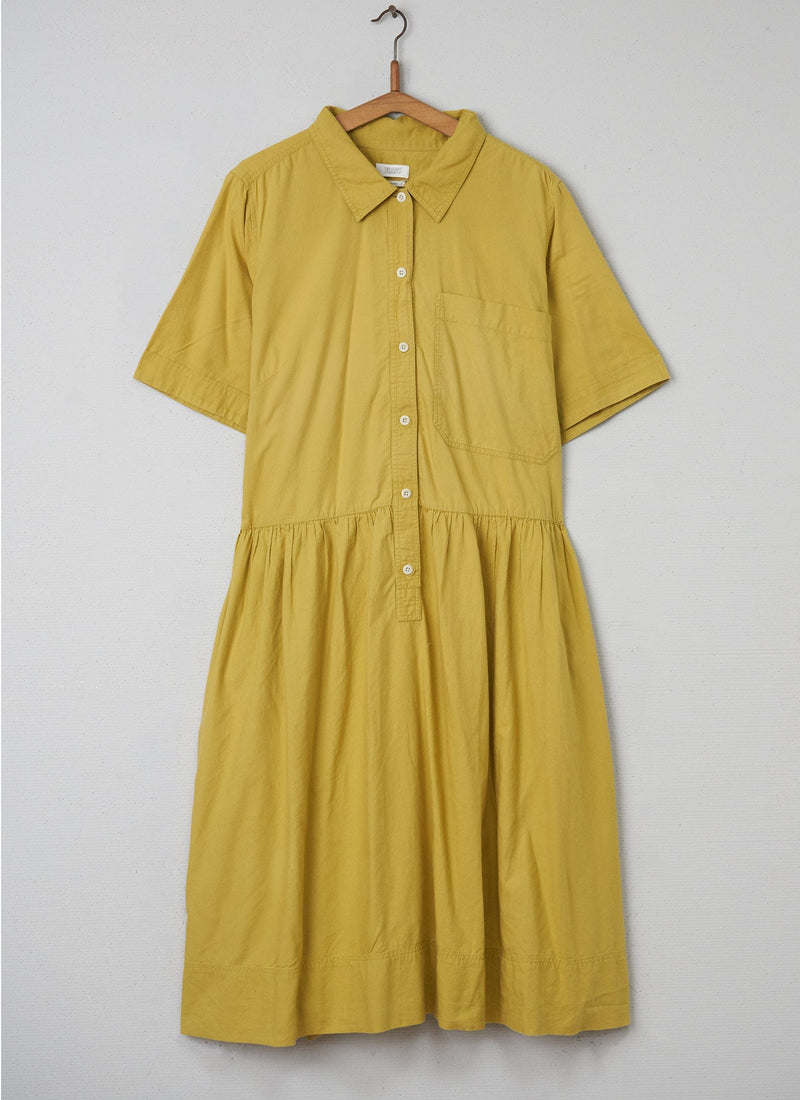 Reworn Cotton Shirt Dress Size 18 (040) | Olive Oil