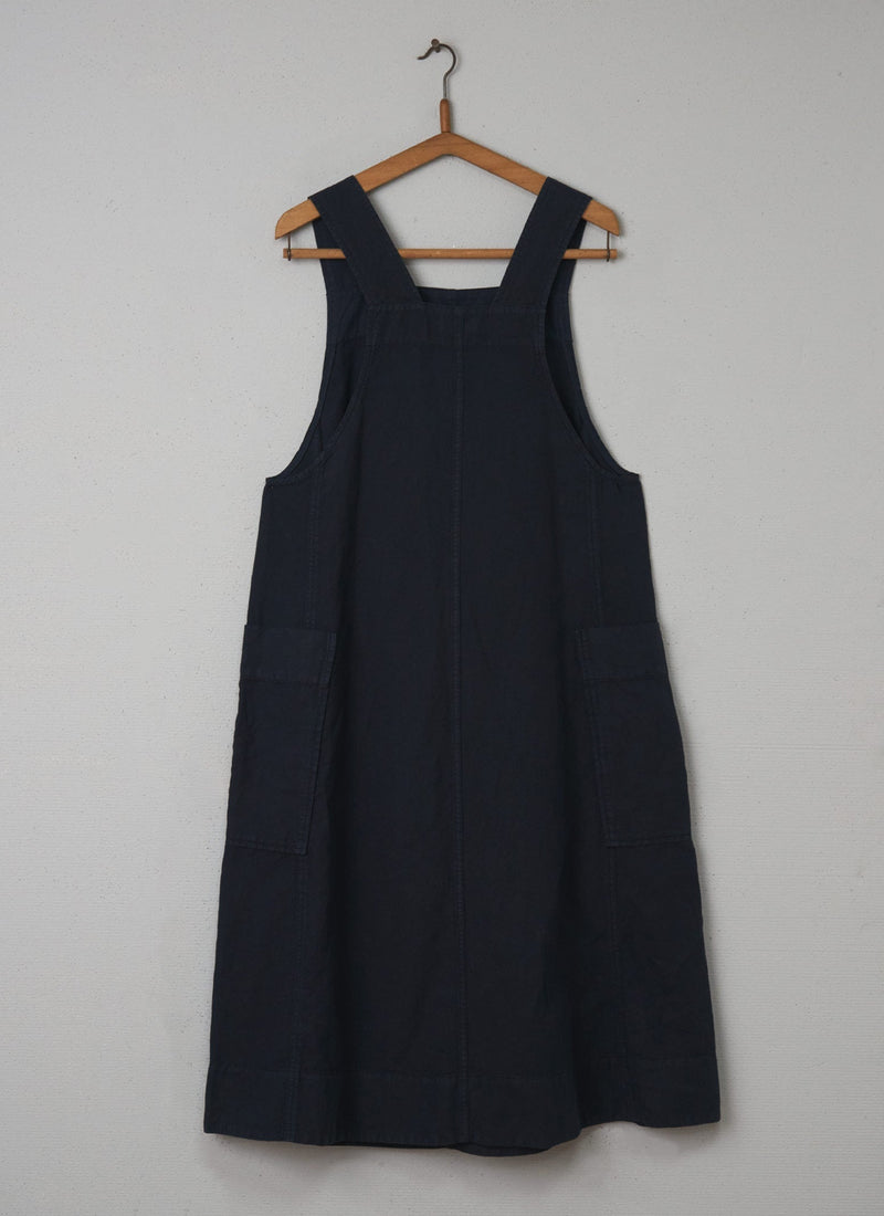 Reworn Linen Pinafore Dress Size 10 (057) | Slate