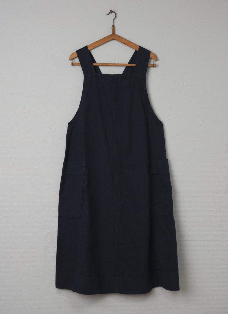 Reworn Linen Pinafore Dress Size 10 (057) | Slate