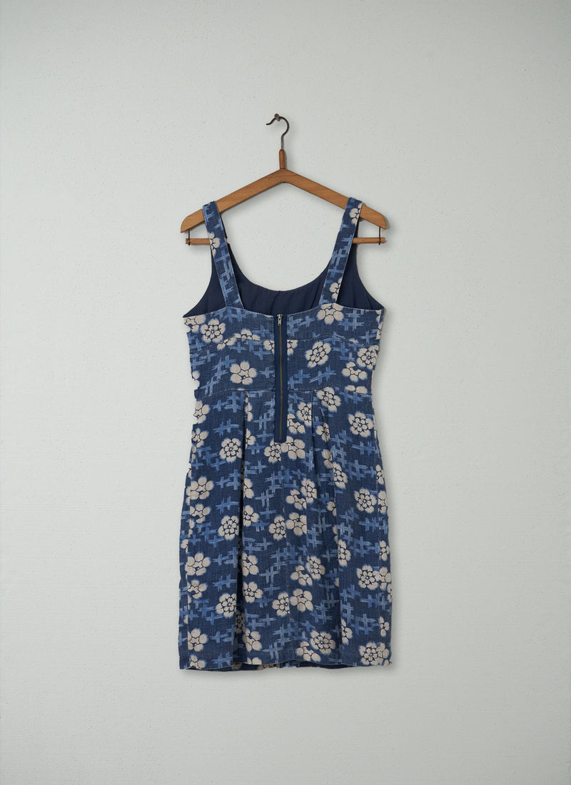 Reworn Sachiyo Dress Size 10 (184) | Indigo/Ecru